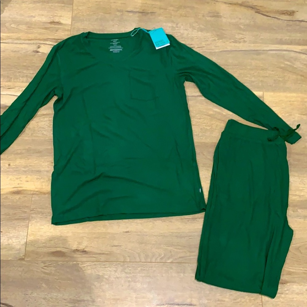 NWT Posh Peanut Men’s Ribbed Pajama Set – Juniper Green (Size M)